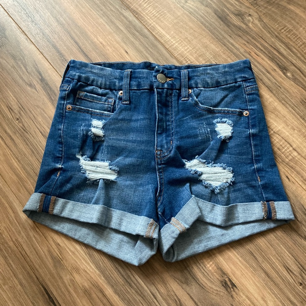 Aero distressed high waisted shorts